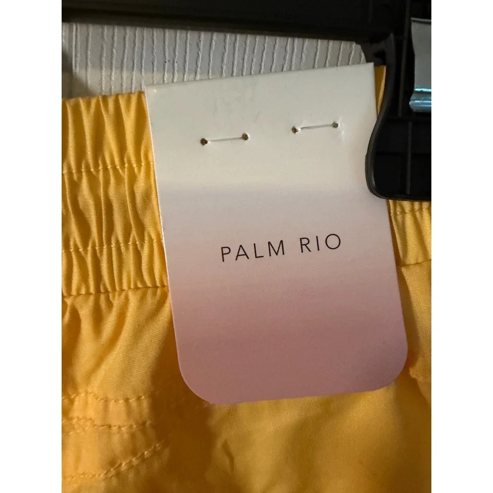 Palm Rio Womens Yellow Cropped Drawstring Elastic Waist Utility Pants NWT